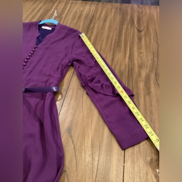 Vintage Porto Long Peplum Victorian Maxi Embellished Ruffle Dress Italian 44 M - Picture 8 of 16